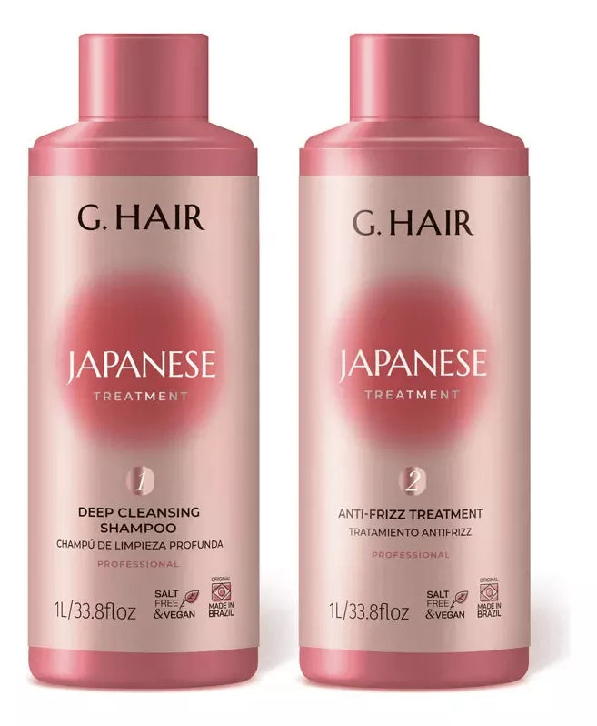 G.Hair Tratamiento Japonés Cepillo Progresivo 2x1Litro/Bloqueo Brasileño
