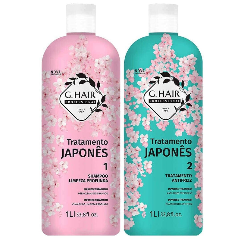 G.Hair Tratamiento Japonés Cepillo Progresivo 2x1Litro/Bloqueo Brasileño