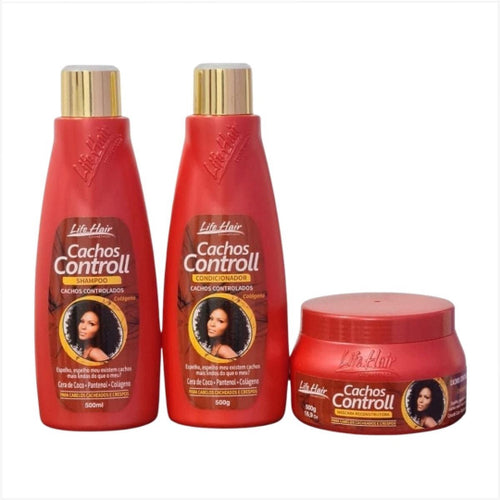 Kit de mantenimiento Champú - Acondicionador - Mascarilla Capilar Control de Rizos para cabello rizado y encrespado 500ml