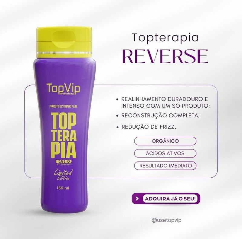 Top Vip Topterapia Reverse Tratamento de Queratina Orgânica Brasileira 156ml/5.2 oz