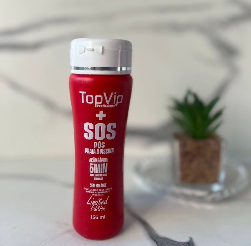 Top Vip Cosmetics SOS Cuidado del cabello después de la playa/piscina/Sin enjuague/5 min Acción rápida/5oz