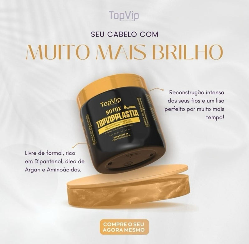 Top Vip TopVipplastia Tratamento Brasileiro Btx 0% Formol 500g 16oz