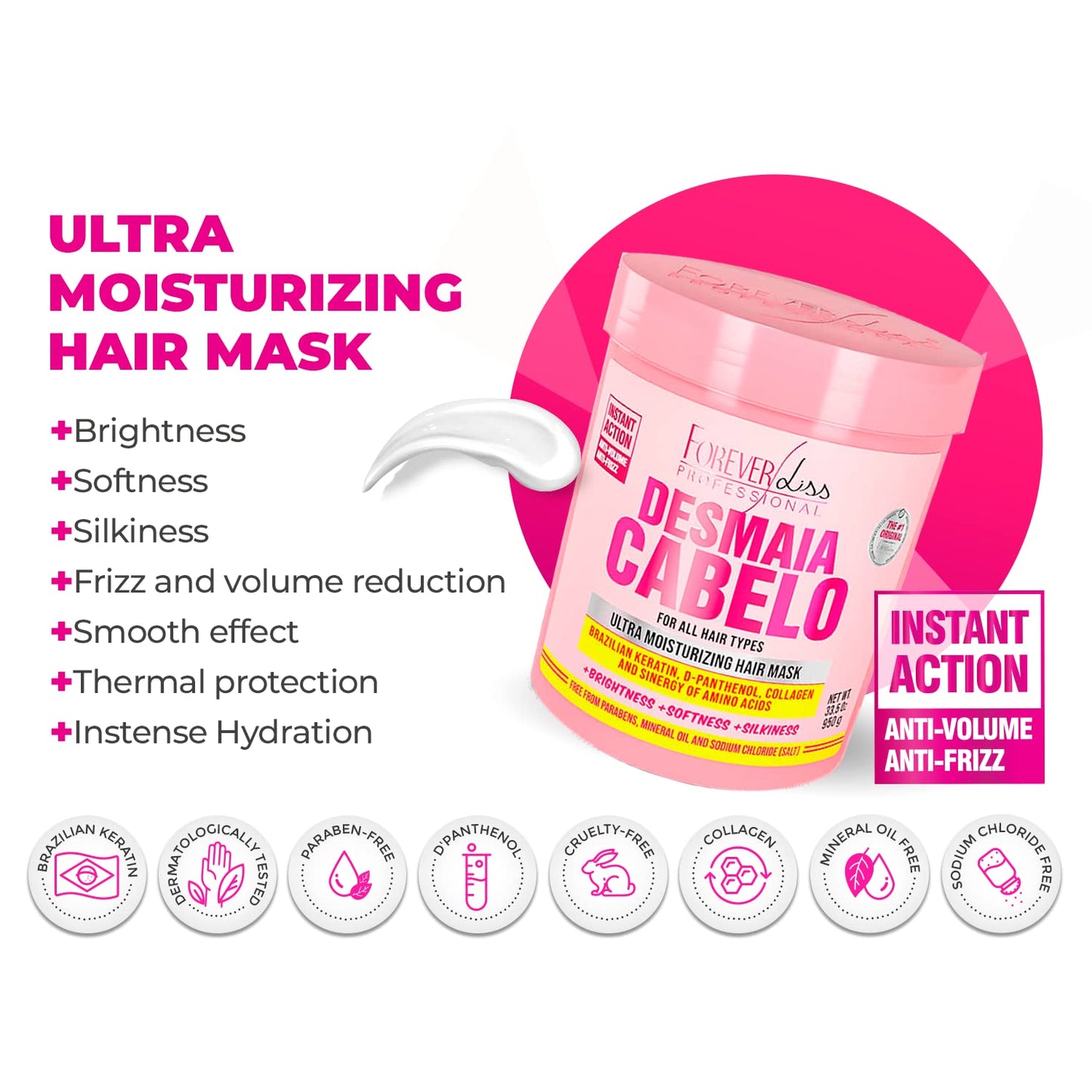 Benefits of using Forever Liss Faint Hair Mask - Reduced Frizz and Hydration