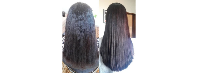 Application of GHAIR Hair B-tox Organic Therapy for Frizz-Free Hair