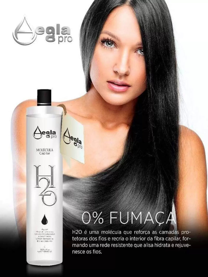 Smooth and shiny hair results after using Aegla Pro H2O No Smoke Treatment Gel.