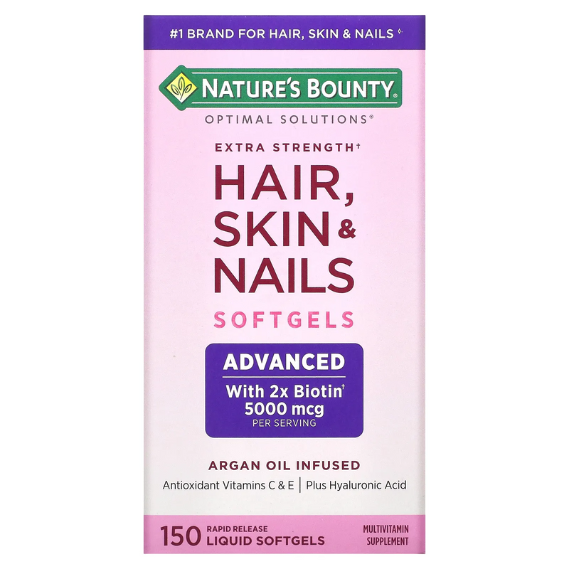 NATURE'S BOUNTY CABELLO, PIEL Y UÑAS AVANZADO - 150 CÁPSULAS BLANDAS - EXP 01/25 