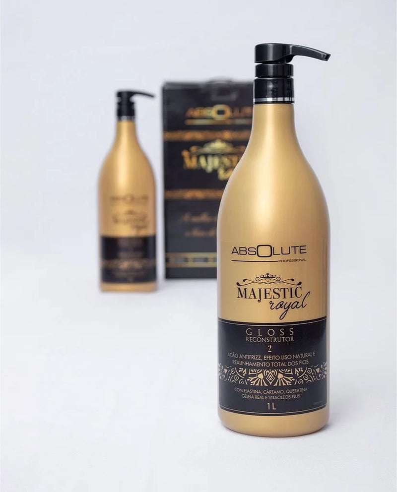 Majestic Royal Keratin Treatment Kit with Anti-Residue Shampoo and Gloss Rebuilder