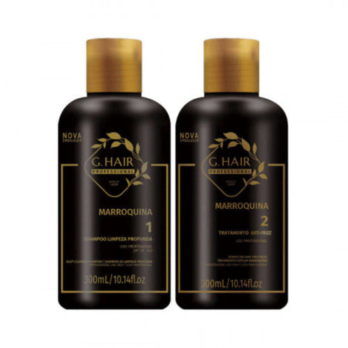 G. Hair Kit Escova Marroquina (2x300l/2x10fl.oz.) - Ghair | Tratamento de Queratina Brasileira