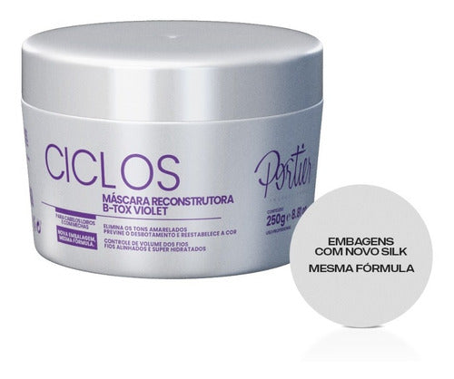 Applying Portier Ciclos Btox Violet Mask for hair color restoration and smoothness