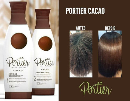 Portier Cacao Pincel Progresivo Suave y Luminoso 1000ml - Portier | Tratamiento de Queratina Brasileña | Cepillo progresivo | Sistema Alisador Alisado 