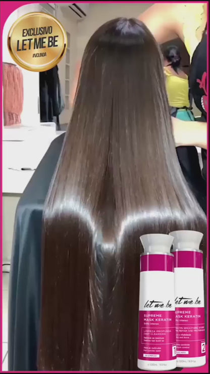 Video tutorial of Let Me Be Supreme Control Anti-Frizz Hair Treatment application and results