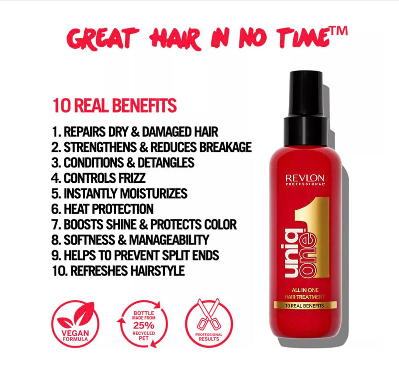 Revlon Professional UNIQONE Tratamiento capilar, fragancia clásica, reparación de daños