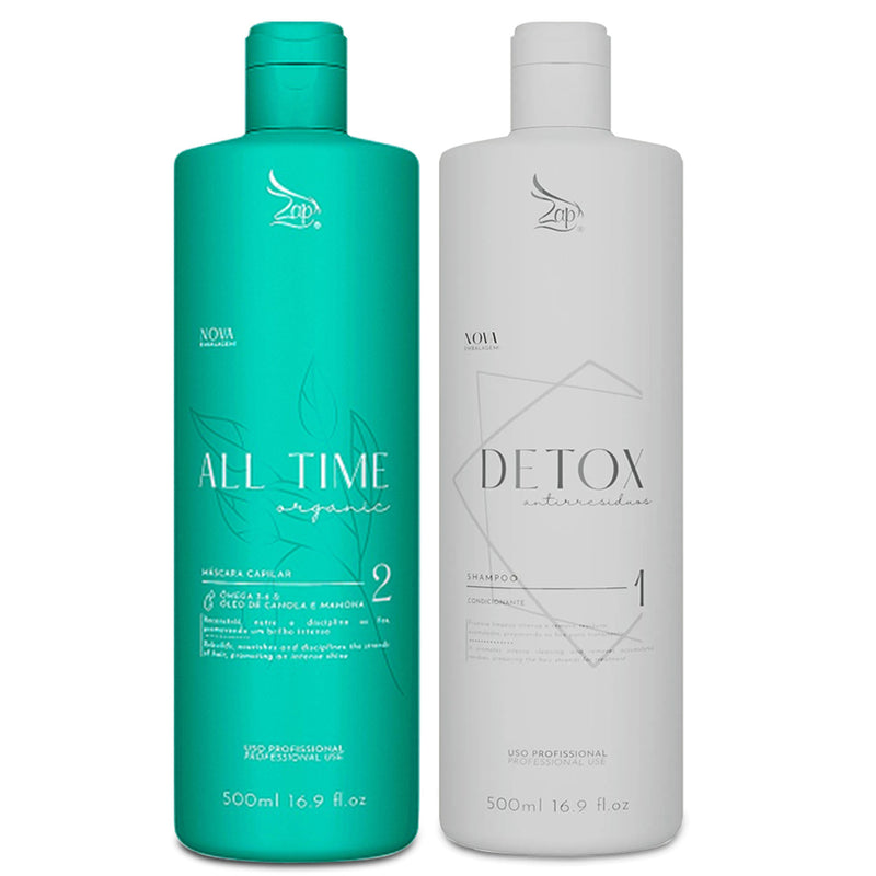 Zap All Time Organic Formaldehyde-Free Brazilian Keratin Treatment 2x500ml