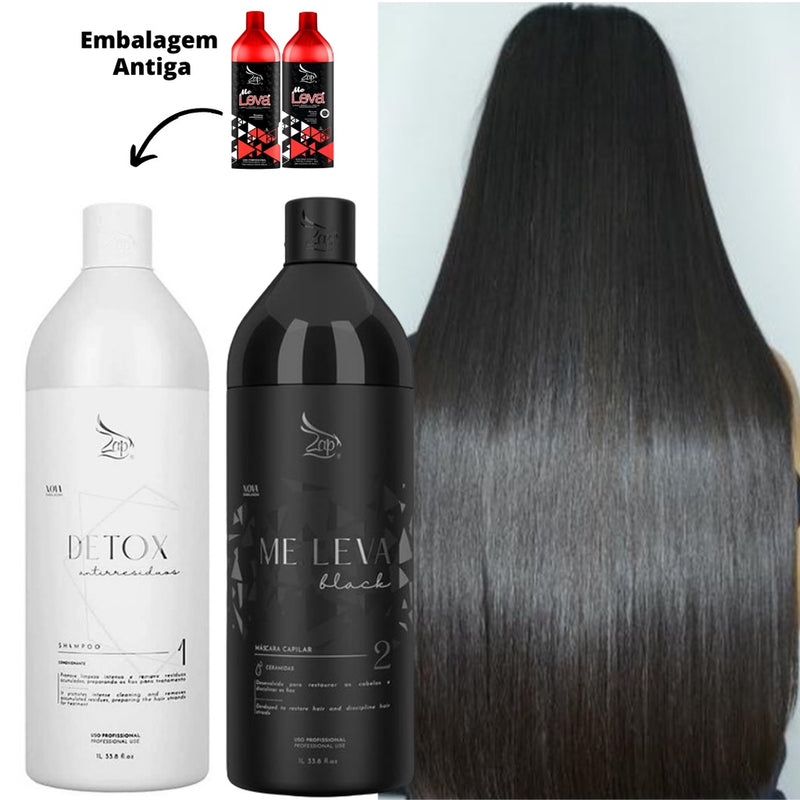 Zap Progressive Kit Me Leva Professional 2x1L/2x33.81fl.oz - Zap Cosmetic | Brazilian Keratin Treatment | Progressive Brush | Straightening Smoothing System