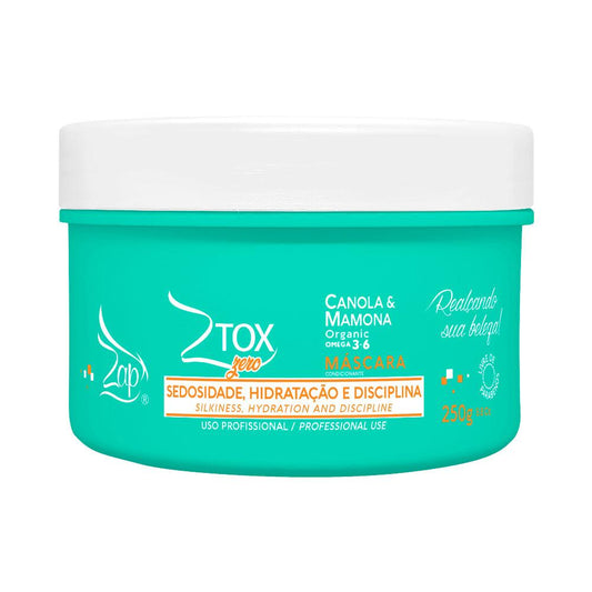 Zap Ztox Zero Conditioner Mask Canola and Castor 250g / 8.81fl.oz - Zap Cosmetic | Brazilian Keratin Treatment | Progressive Brush | Straightening Smoothing System