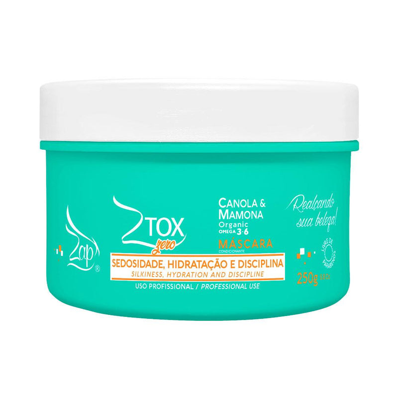 Zap Ztox Zero Conditioner Mask Canola and Castor 250g / 8.81fl.oz - Zap Cosmetic | Brazilian Keratin Treatment | Progressive Brush | Straightening Smoothing System