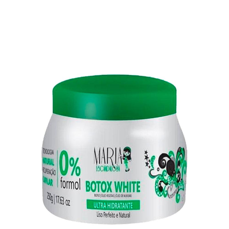 Bonequinha Escandalosa White Hair Mask application for frizz-free, shiny hair