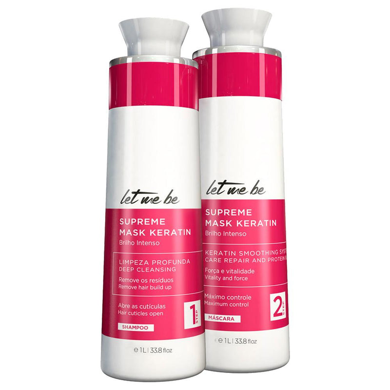 Let Me Be Supreme Liss Anti-Frizz Kit with Deep Cleansing Shampoo and Keratin Smoothing Treatment