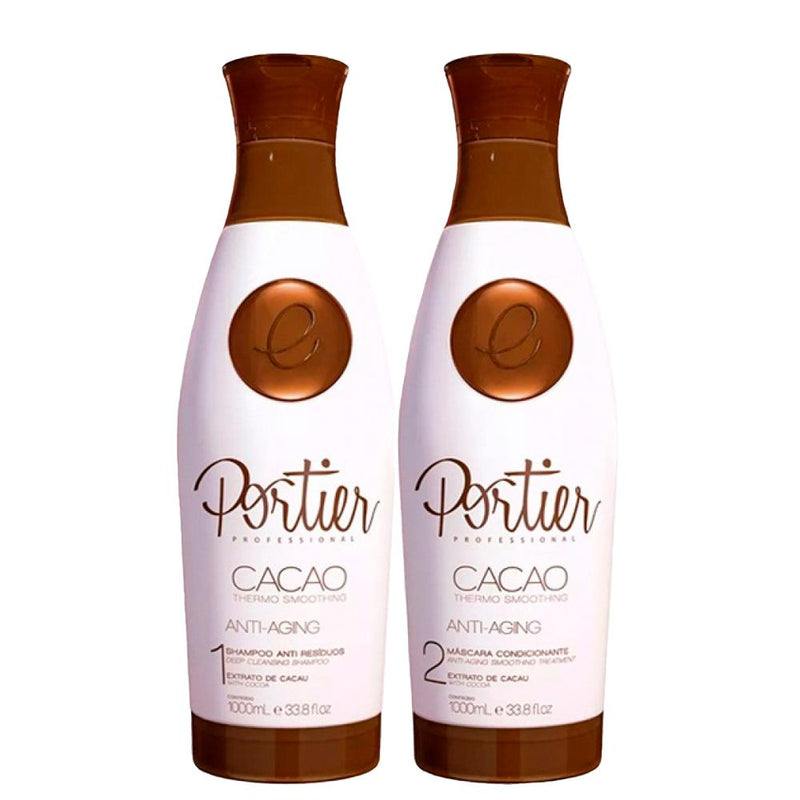 Portier Cacao Progressive Brush 1000ml Brazilian Keratin Treatment for smoothing and volume reduction