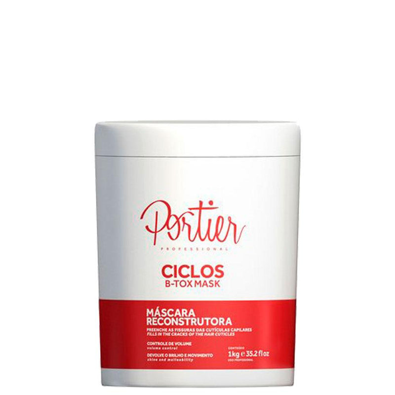 Front view of Portier Ciclos Btox Mask - Reconstructive Capillary Sealing Mask for smooth, hydrated hair