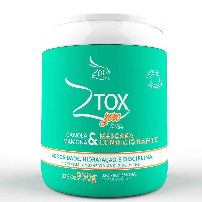 Zap Ztox Zero Canola and Castor Conditioning Mask - Brazilian Keratin Treatment for Hair Smoothing and Shine